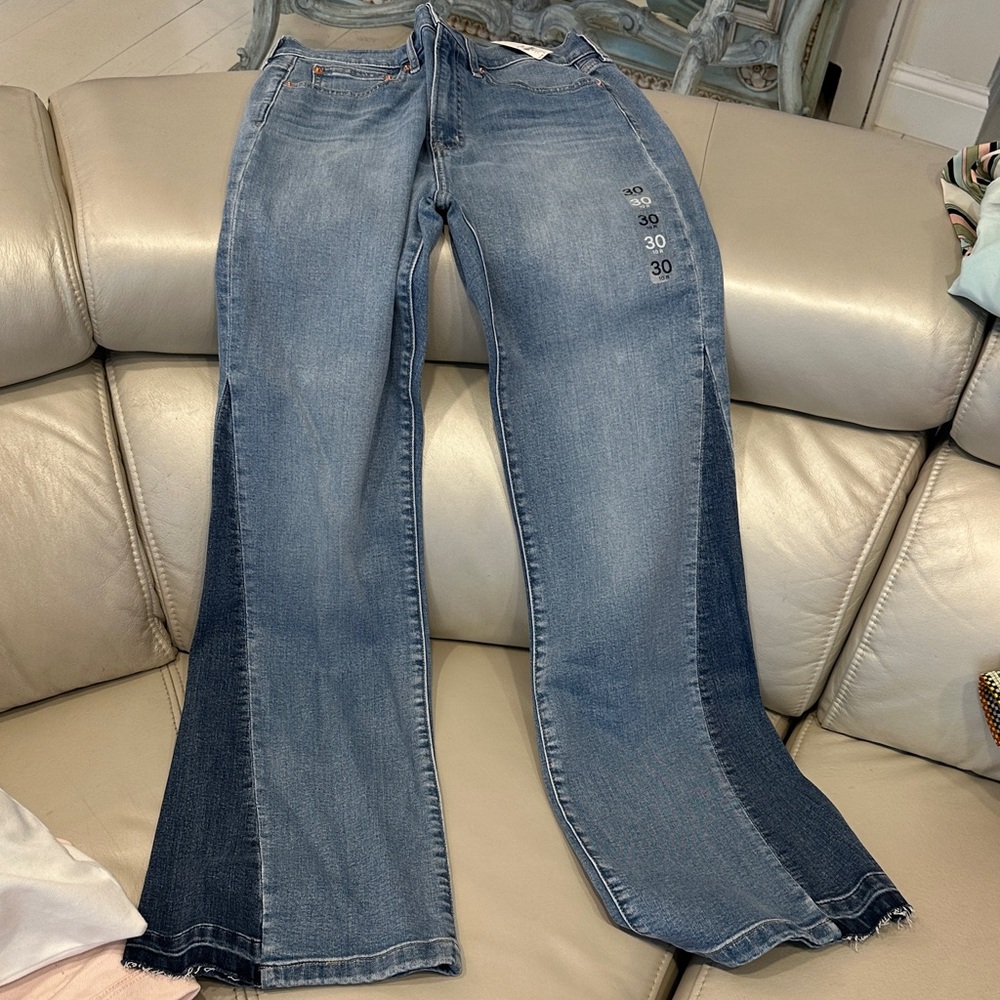 GAP Two-Tone Blue Flare Jeans